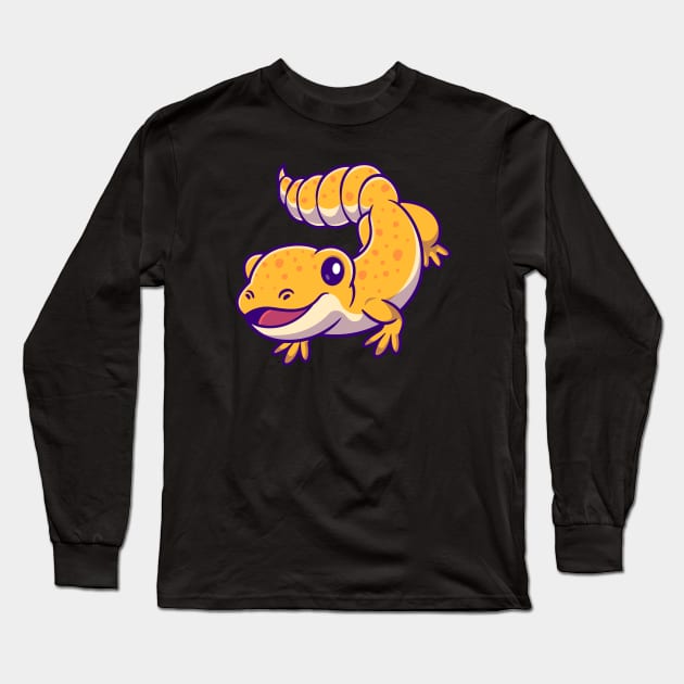 Cute Fat Tailet Gecko Cartoon Long Sleeve T-Shirt by Catalyst Labs